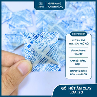 GÓI HÚT ẨM CLAY LOẠI 2g - hút ẩm CÔNG SUẤT CAO chuyên dùng cho thực phẩm, thực phẩm có dầu,  ví túi da, linh kiện,...