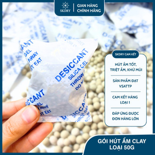  GÓI HÚT ẨM CLAY LOẠI 50g - chống ẩm mốc hút dầu mỡ chuyên dùng cho thực phẩm ví túi da linh kiện,... 