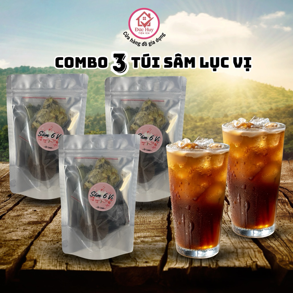 Set Sâm Lục Vị Truyền Thống - Pha được 8-10Lít Nước Sâm Giải Khát