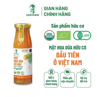 Mật Hoa Dừa Cô Đặc Hữu Cơ Sokfarm, GI Thấp Không Thêm Đường Thuần Chay