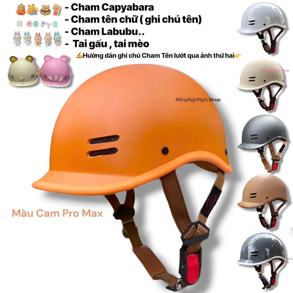 (NÓN BẢO HIỂM ĐẠT CHUẨN) Nón Bảo Hiểm Kiểu Dáng Cá Heo Chính Hãng CR HELMET CAMRY- Bảo Hành 12 tháng