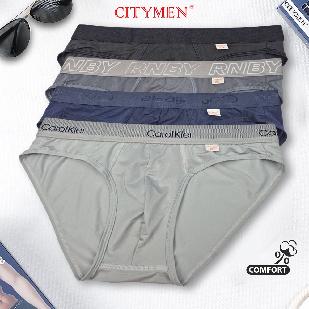 Combo 4 Quần Sịp Nam vải thun lạnh nhiều lưng, quần lót nam tam giác co giãn 4…