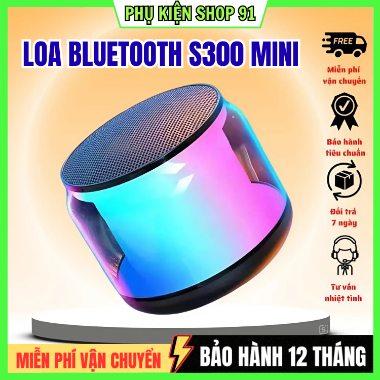 Loa siêu trầm Mini Bluetooth S300 Sci-Fi Chiếu sáng mát mẻ Âm thanh nhỏ Bán chạy nhất trực tuyến