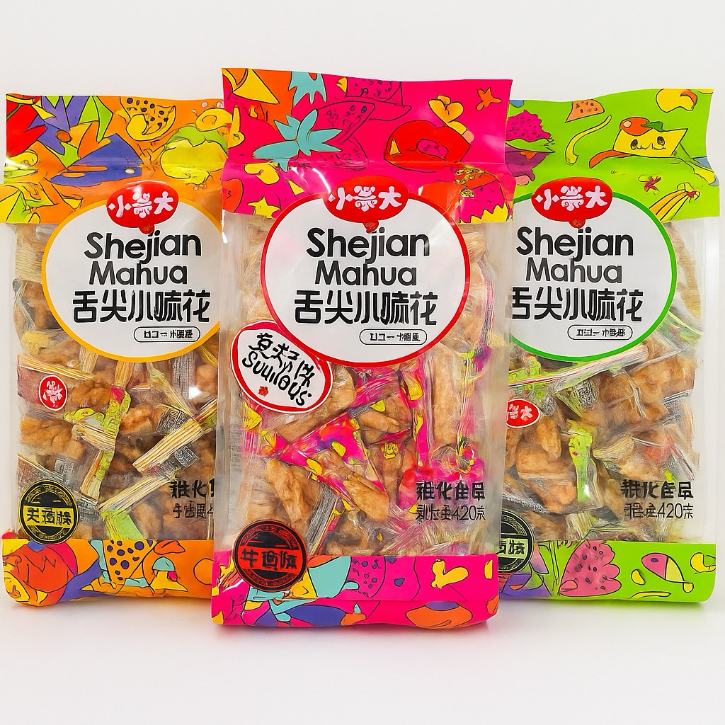 Bánh Quẩy Que Shejian Mahua Giòn Thơm, Không Dầu Mỡ, Đồ Ăn Vặt Trung Quốc Hấp Dẫn, Đủ 3 Vị Cay Nhẹ, 