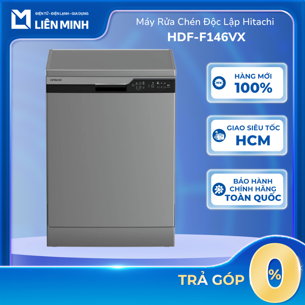 [Shopee - Lắp đặt 0Đ HN HCM] HDF-F146VX | HDF-F158CVGB - Máy Rửa Chén Độc Lập Hitachi
