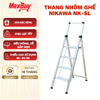 Thang nhôm chữ A Nikawa NK-SL gấp gọn đa năng công nghệ Nhật Bản, bảo hành 18 tháng