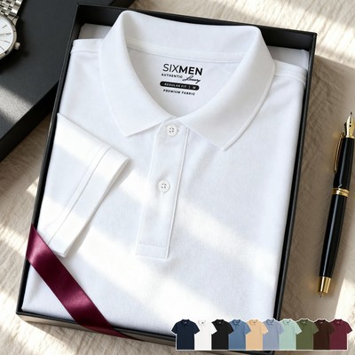 [BEST SELLER] Áo polo nam BASIC TRƠN cao cấp KÈM HỘP QUÀ XỊN, Vải cá sấu FeelMax thoáng mát - SIXMEN