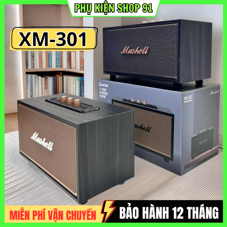 Loa bluetooth XM5 / XM301 / A005 Siêu Bass, Loa Để Bàn vỏ gỗ 20W thiết kế sang trọng Bass Cực Căng