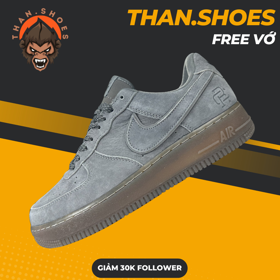 Giày Sneaker AF1 Reigning Champ X07 Dark Grey, AF1 Xám Tối Da Lộn - Than.Shoes
