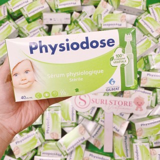 Nước muối Physiodose Pháp - 40 ống - Hồng & Xanh lá organic
