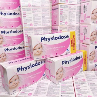 Nước muối Physiodose Pháp - 40 ống - Hồng & Xanh lá organic