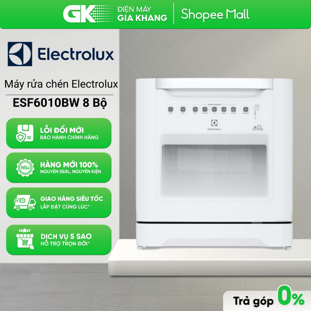 ESF6010BW - Máy Rửa Chén Mini ELECTROLUX 8 Bộ [Toàn Quốc]{GIẢM 10%}{GIÁ MÁY}