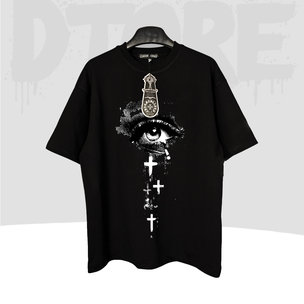 Áo Thun Chrome Hearts Eye Cross Tears Vải Cotton Cao Cấp Form Rộng Unisex - DT STORE