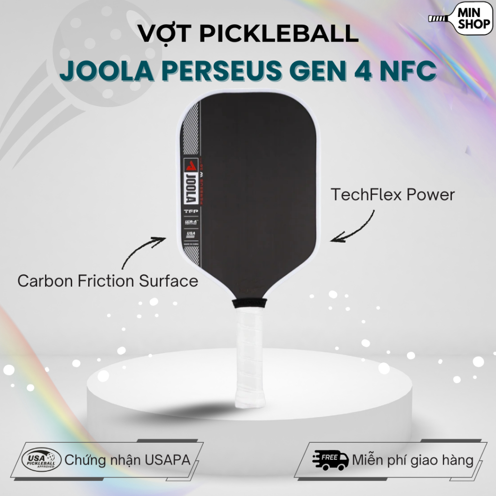 Vợt Pickleball Joola Perseus Gen 4 NFC Mặt Nhám Full Carbon – Hiệu Suất Cao, Tặng Kèm Cuốn Cán