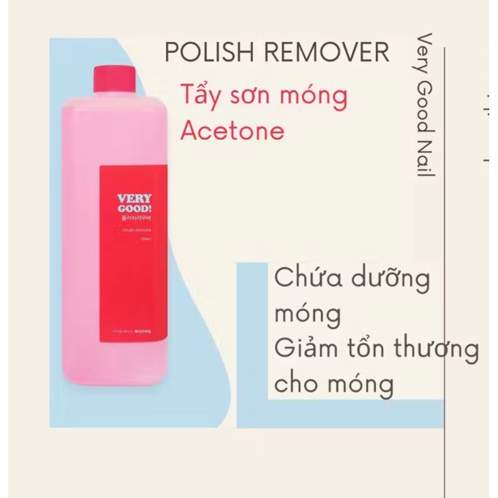 [Very good nail ] Dung dịch tẩy sơn móng tay cao cấp Hàn Quốc polish remover Acetone