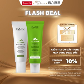  Kem Dưỡng Ẩm Phục Hồi Cho Da Dầu Mụn BABE Stop AKN Mattifying Moisturiser 50ml   Stop AKN Repairing Moisturiser 50ml 