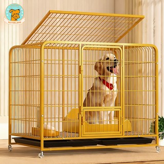  Petorldog Chuồng Chó Nan Ông Màu Đen Sơn Tĩnh Điện Dành Cho Chó Lớn Lớn Có Bánh Xe tặng khay vệ sinh 