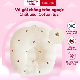 Vỏ gối chống trào ngược ROTOTO BEBE chính hãng, phù hợp gối Airmesh, chất liệu cotton lụa mềm mịn