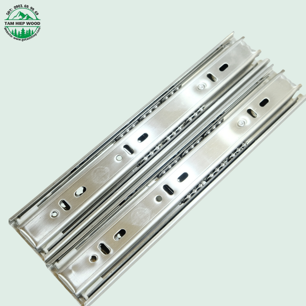 Ray bi inox 201 trượt 3 tầng, ray bi inox 201 Tam Hiệp Wood