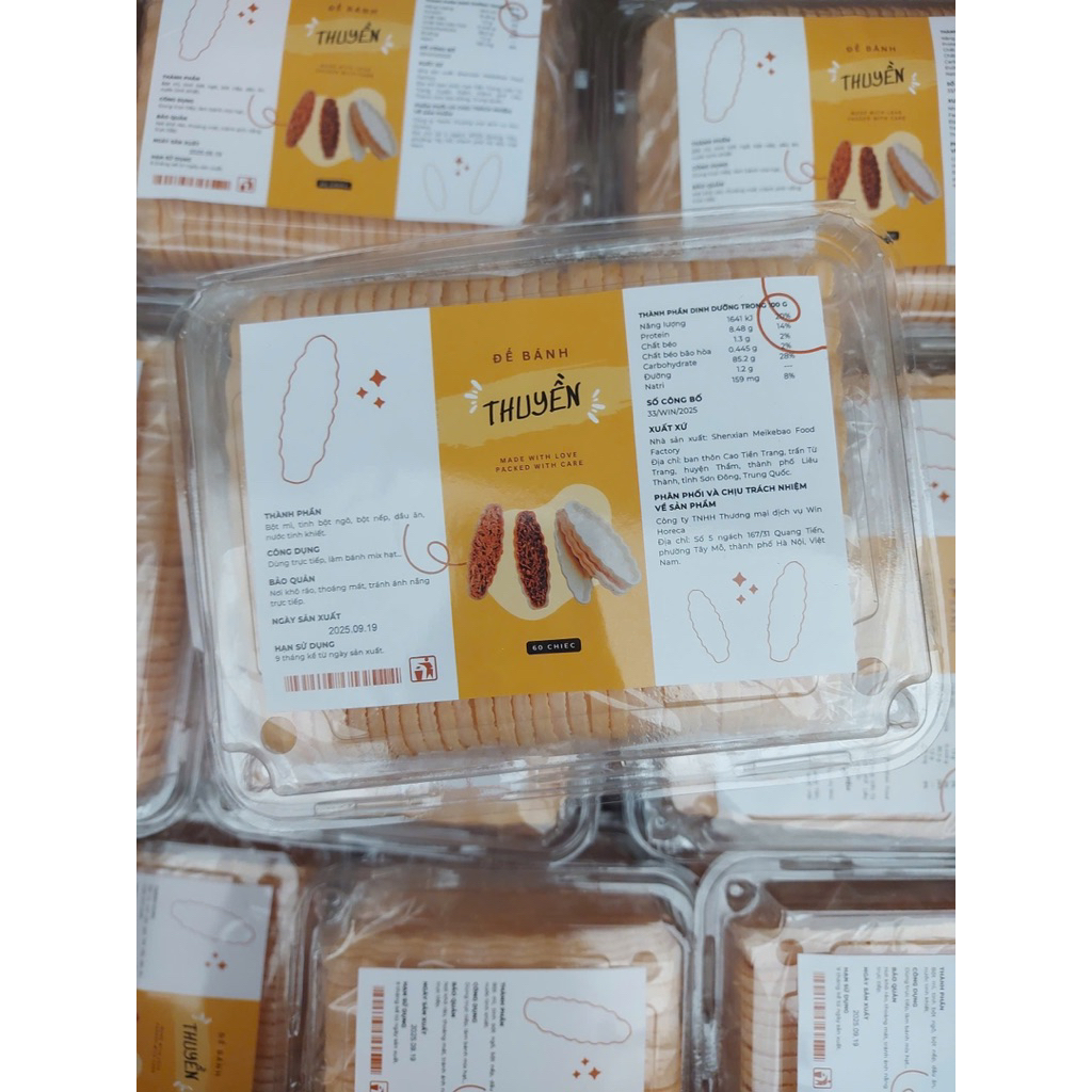 BÁNH ĐẾ THUYỀN HỘP 60 cái