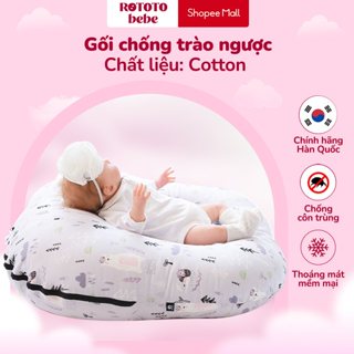  Gối chống trào ngược cho bé từ 0 - 12 tháng ROTOTO BEBE chính hãng Hàn Quốc mềm mỏng thấm hút 