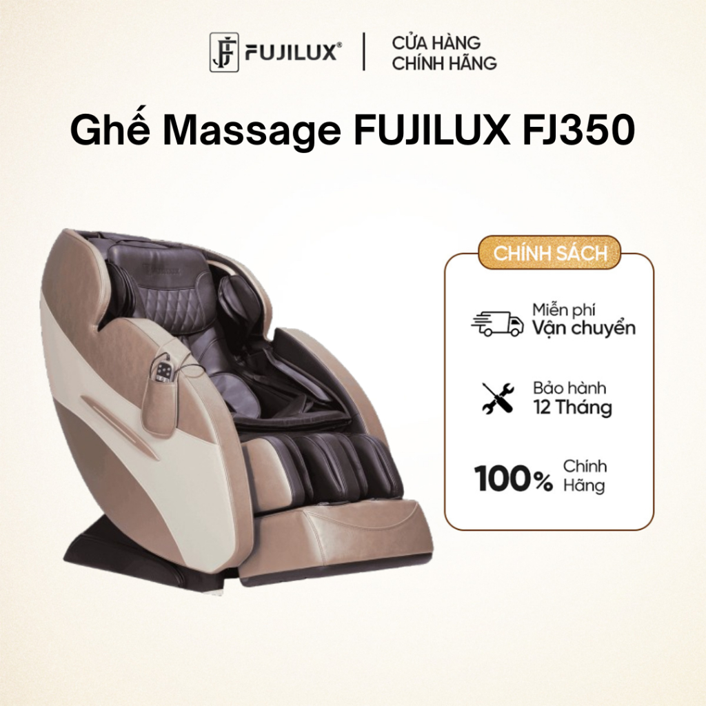 Ghế Massage FUJILUX FJ350 Massage 3D, 6 bài tập tự động, nhiệt hồng ngoại, túi khí toàn thân
