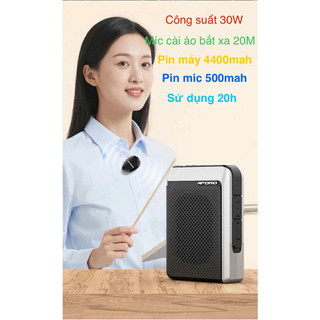  Máy trợ giảng không dây cài áo APORO T18 2.4 thế hệ mới 2025 công suất 30W mic cài áo nhỏ gọn dễ sử dụng 
