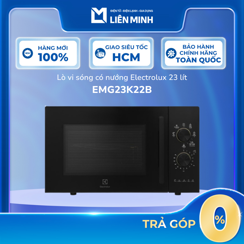 Lò Vi Sóng Có Nướng Electrolux  EMG20K22B (20 Lít) / EMG23K22B (23 Lít)