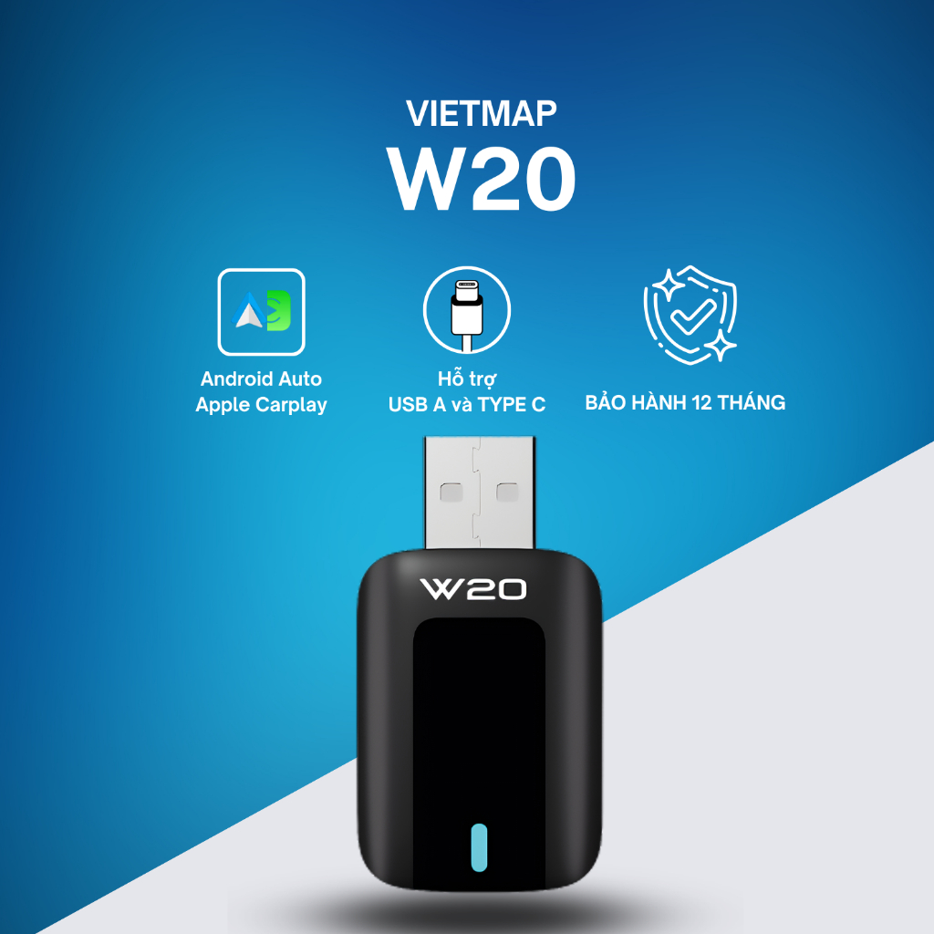 Thiết bị chuyển đổi Carplay Android Auto không dây Vietmap W20