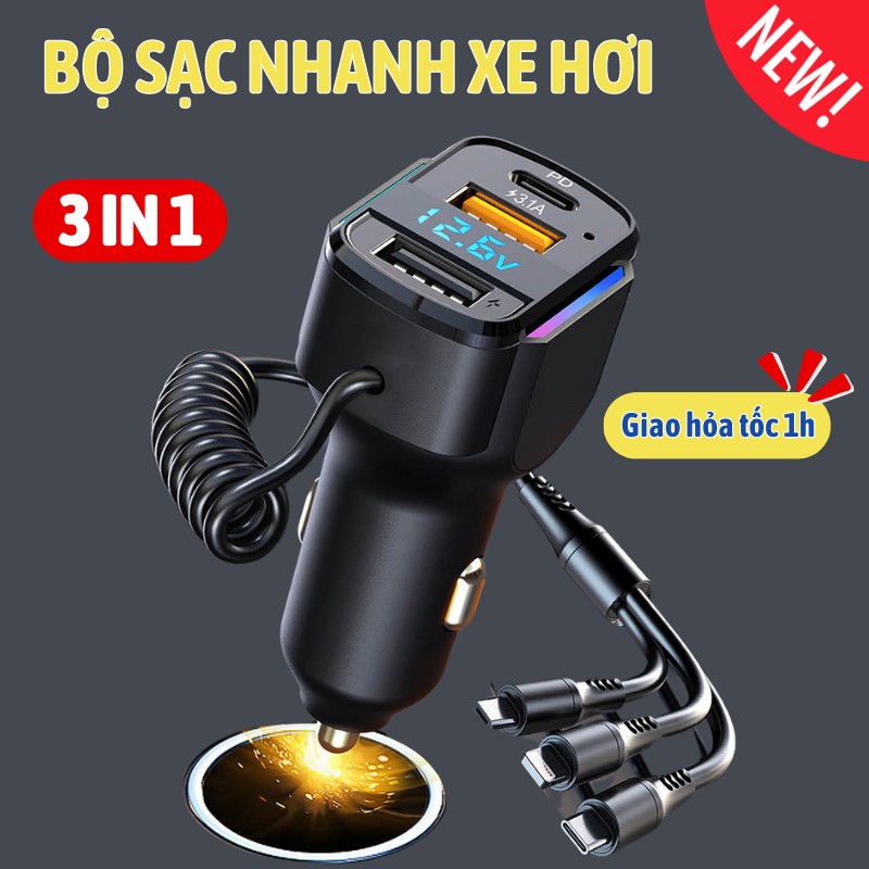 [Top Value]Củ Sạc Xe Hơi K4 Đa Năng