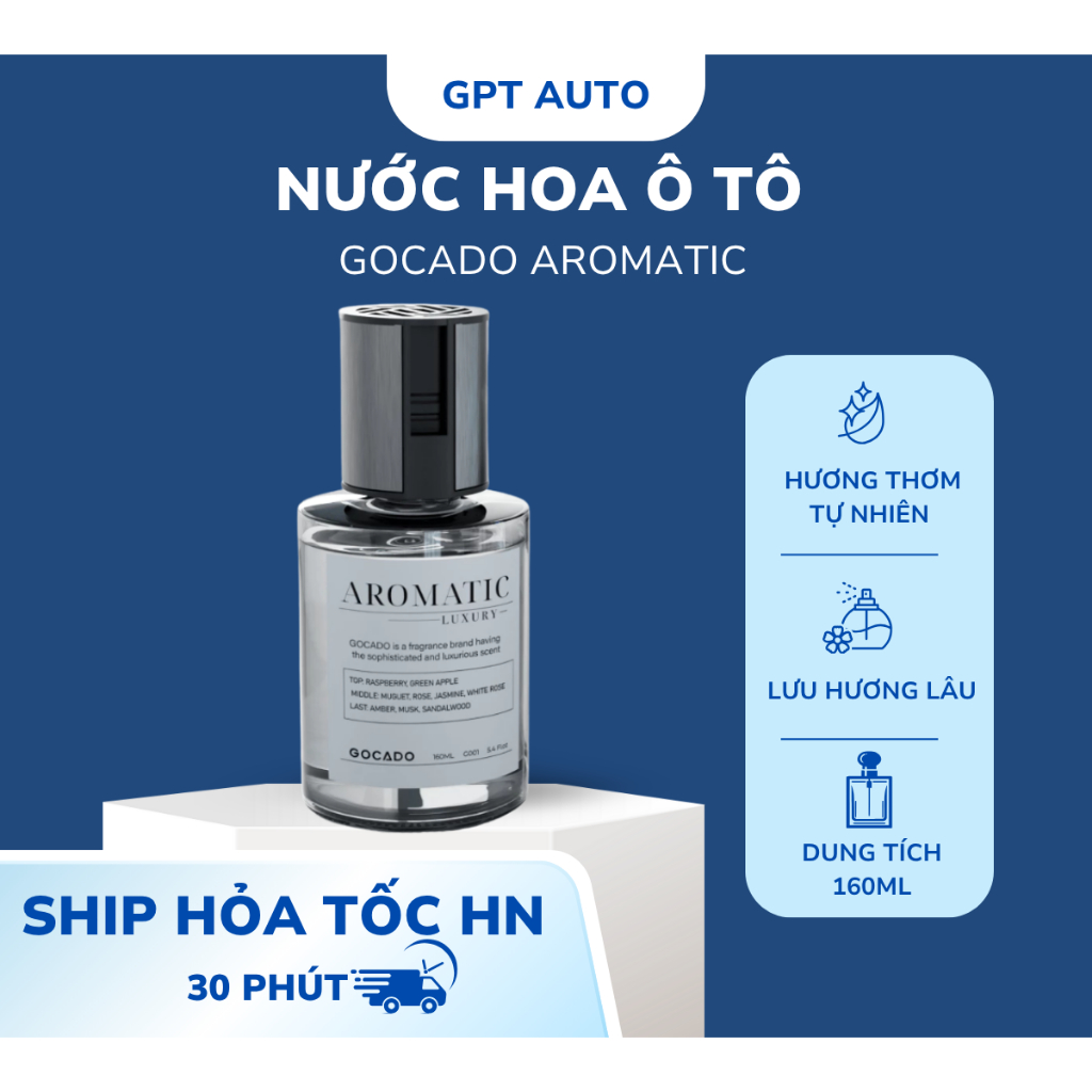 Nước Hoa Ô Tô Gocado Aromatic 160ML - Hương Thơm Tự Nhiên - Lưu Hương Lâu