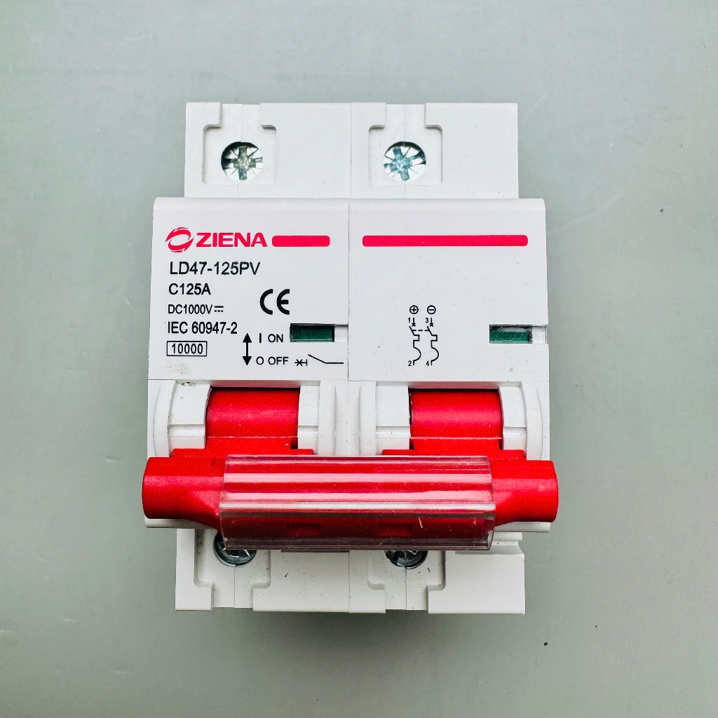 CB DC Aptomat cầu dao chống quá tải Ziena  DC 125A 1P 2P 1000v