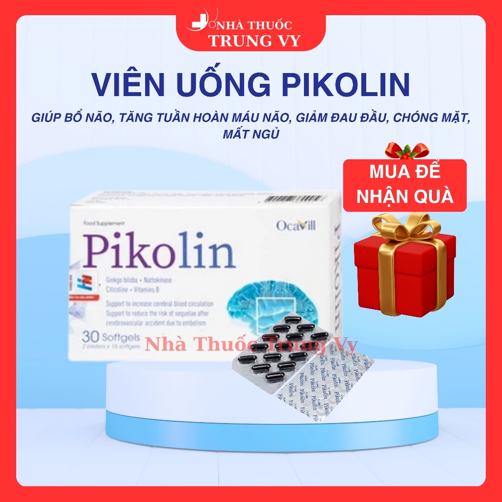 Viên uống Bổ Não, hỗ trợ tăng tuần hoàn máu não Pikolin Ocavill (Hộp 30 viên)
