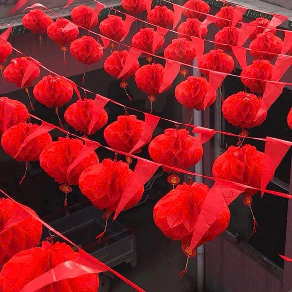 Combo 10 Cái Lồng Đèn Nilong Đỏ LOẠI THƯỜNG,lồng đèn tổ ông,lồng đèn lụa Treo Trang Trí Tết 2026
