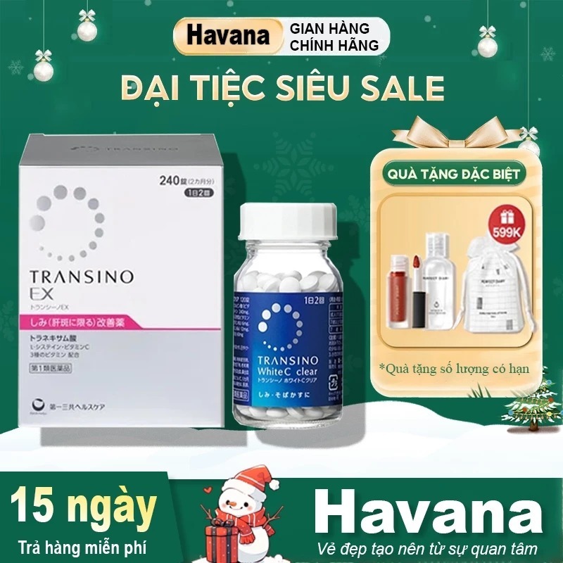 Viên Uống Trắng Da TRANSINO WHITE PREMIUM Nhật Bản Trắng Da, Mờ Nám, Tàn Nhang