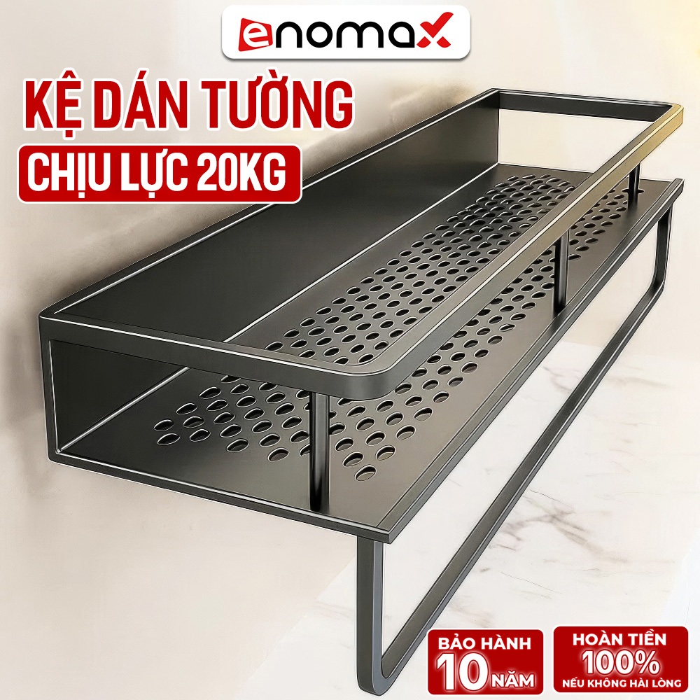 Kệ để đồ nhà tắm ENOMAX đựng đồ đa năng dán tường, để mỹ phẩm, decor nhà tắm không cần khoan, tặng k