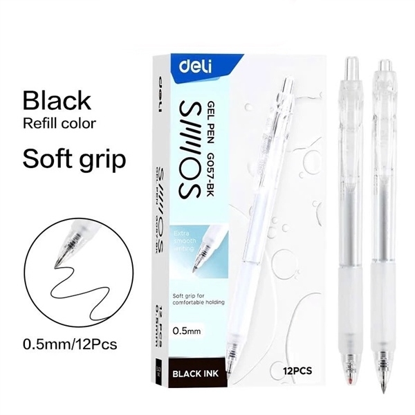 Bút Bi Gel Bấm - Deli G057 - Ngòi 0.5mm Êm Trơn