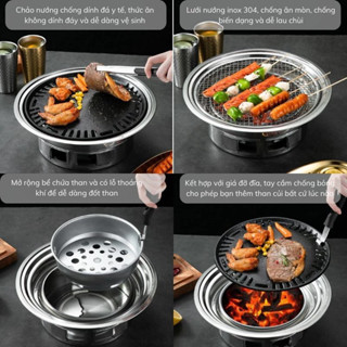 [Top Value] Bếp Nướng Than Hoa Không Khói Bếp BBQ Ngoài Trời Tiện Lợi Size 35cm và 40cm Cho Món Nướng Thơm Ngon