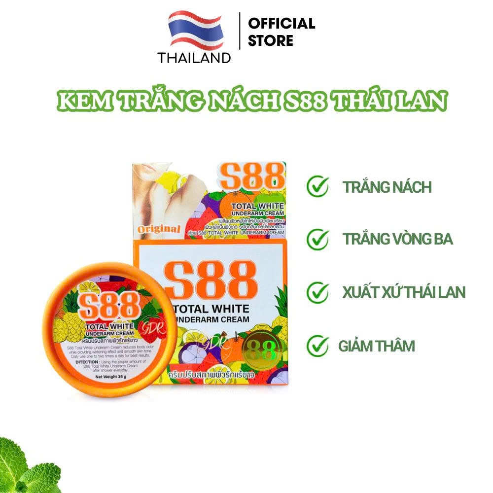 Combo 2 hộp Kem trắng nách S88 (hay 88) giúp giảm thâm nách thâm mông, khử mùi hôi nách 35gr S88