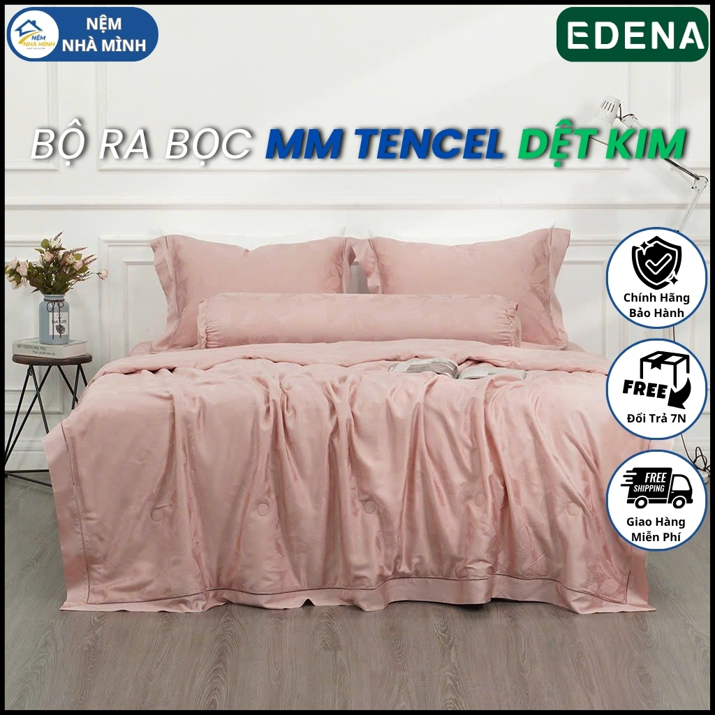 Bộ Ra Bọc Chần Gòn MM Tencel Dệt Kim 06, MM BEDDING BY EDENA - Hàng Chính Hãng Edena