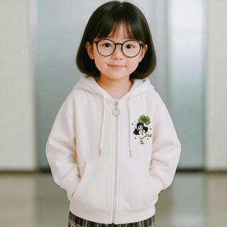 Áo Khoác Dây Kéo Bé Gái Con Xinh Form Rộng Nỉ GIẢ HÌNH THÊU BÉ GÁI Cho Bé Từ 4 Đến 10 Tuổi