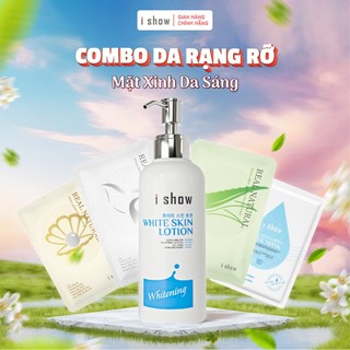  Combo Lotion Dưỡng Thể & 4 Hộp Mặt Nạ I SHOW Dưỡng Da Trắng Sáng Mịn Màng Cấp Ẩm Làm Dịu Phục Hồi Da 