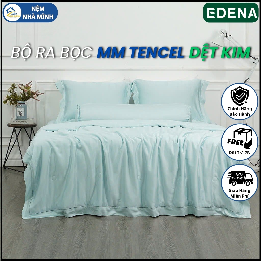 Bộ Ra Bọc Chần Gòn MM Tencel Dệt Kim 07, MM BEDDING BY EDENA - Hàng Chính Hãng Edena