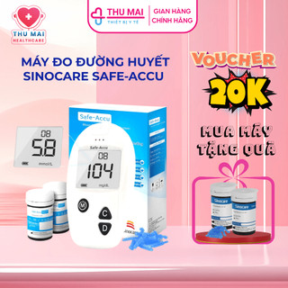 [Tặng 50 que thử + kim chích]  Máy Đo Đường Huyết Sinocare Safe - Accu, máy thử tiểu đường, máy đo lượng đường trong máu