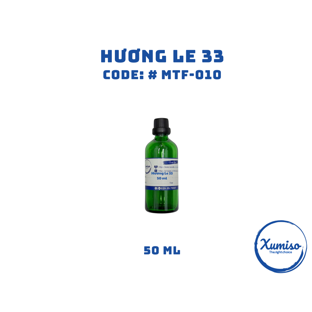 [HCM] Hương Le 33 ( Code: #MTF-010) -hương tông nước hoa - hương liệu mỹ phẩm Xumiso 5mL, 10mL, 50mL