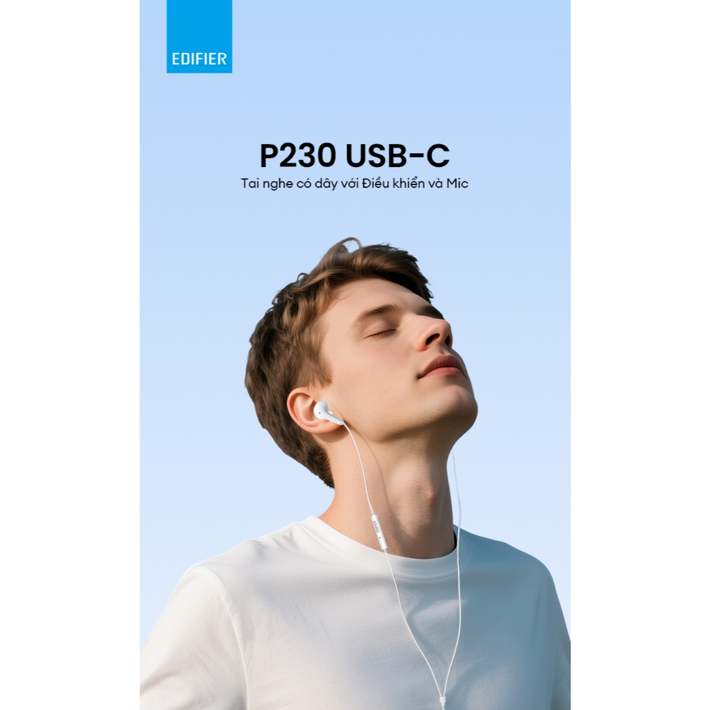 Tai Nghe Nhét Tai Có Dây EDIFIER P230 USB-C | EQ Cài Sẵn | Âm Thanh Chi Tiết | Kháng Nước, Bụi IP54 | Bảo Hành 15 Tháng | BigBuy360 - bigbuy360.vn