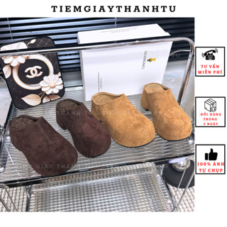  2025-1 Dép Sục Nữ  Đế Độn Da Lộn Lót Lông Giữ Ấm Mùa Đông - Dép Bít Mũi Thời Trang Ulzzang Hàn Quốc 