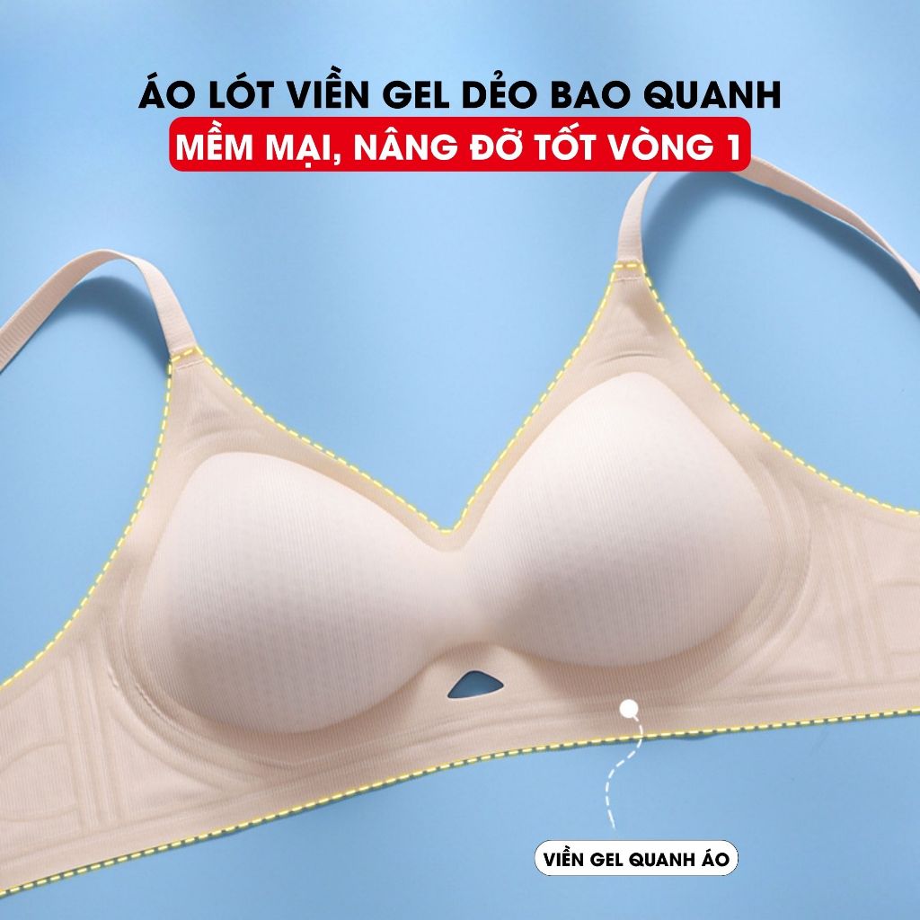 [BST 2026 ] Áo lót SIÊU THOÁNG KHÍ A1107 đệm mỏng 2.5cm, áo ngực su không gọng hở lưng không lộ viền