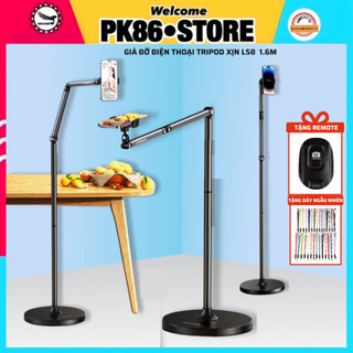  Kẹp điện thoại L58 giá đỡ cây treo trên sàn chân Z kim loại cao 1,6m để xem phim quay hình video chụp ảnh livestream 