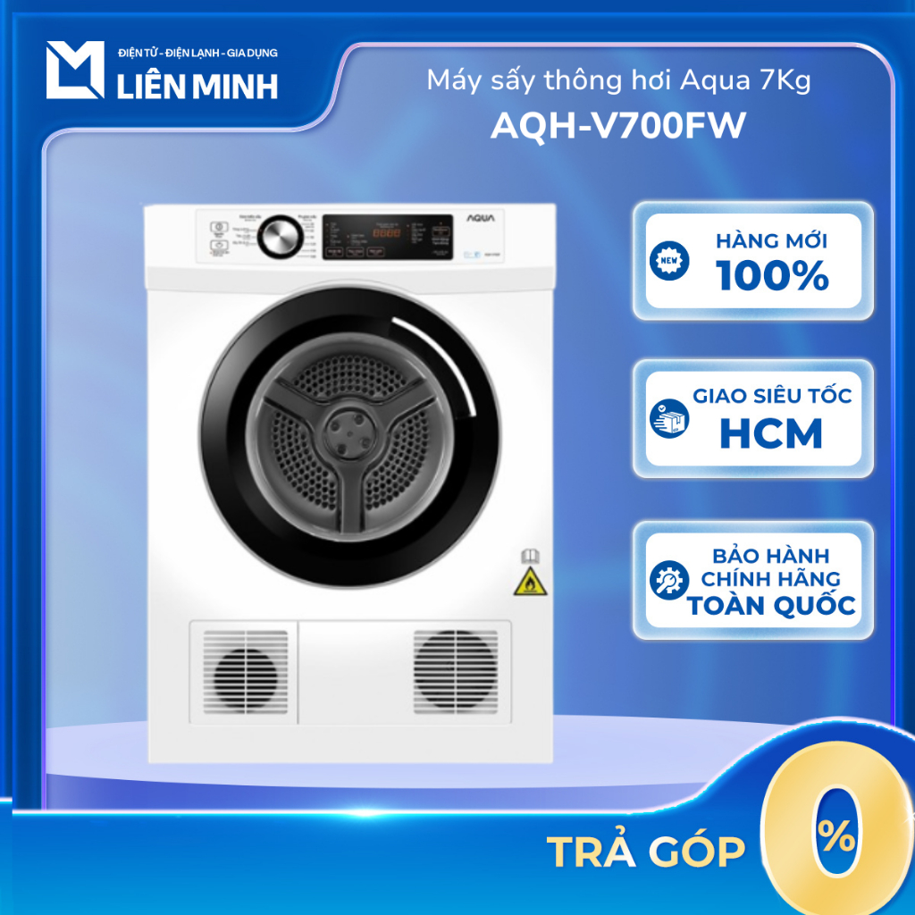 AQH-V700FW - Máy Sấy Thông Hơi AQUA 7.0 Kg V700F.W